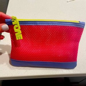 Bright colorful mesh make up bag
